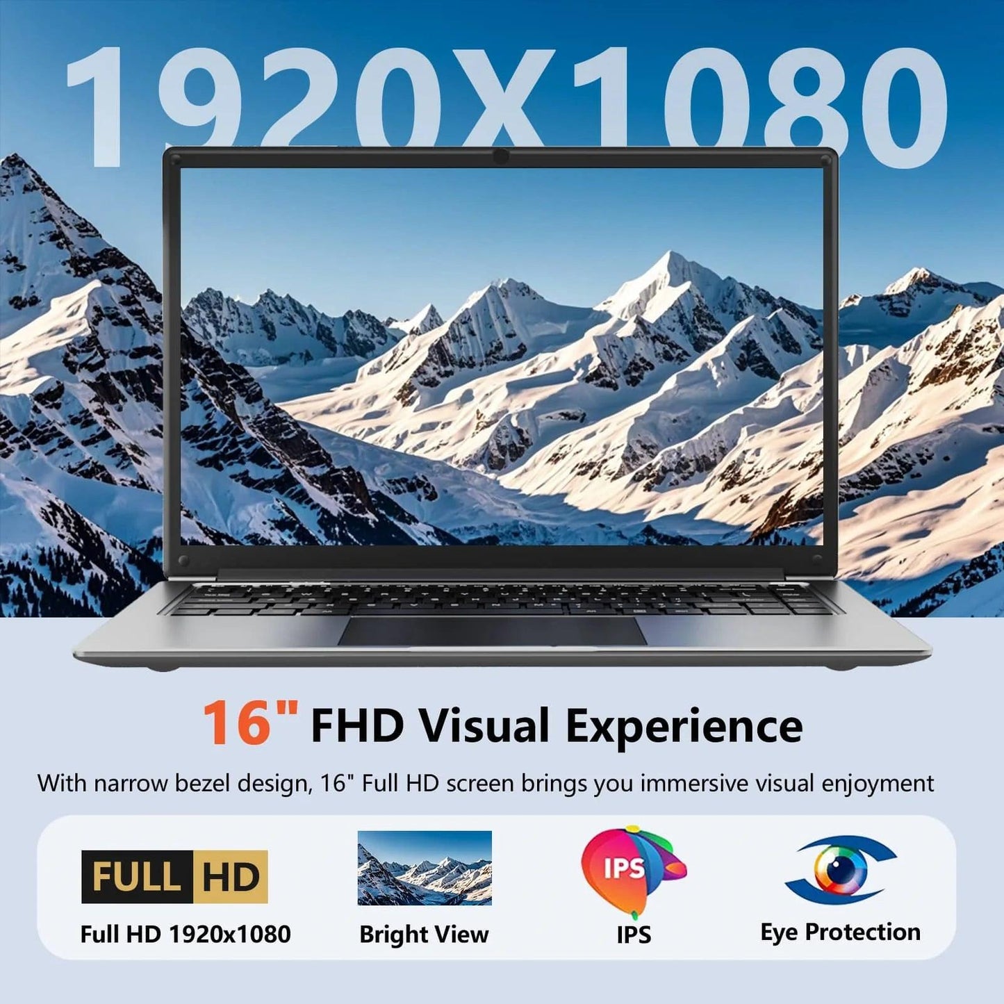 laptop 16 - inch , 8GB DDR 256GB SSD portable laptop, expandable to 1TB, Pentium quad - core CPU up to2.64 Hz, 9000mAh battery, Mini HDMI interface, USB3.0 interface, dual - band WiFi, webcam, slim laptops - Morostron