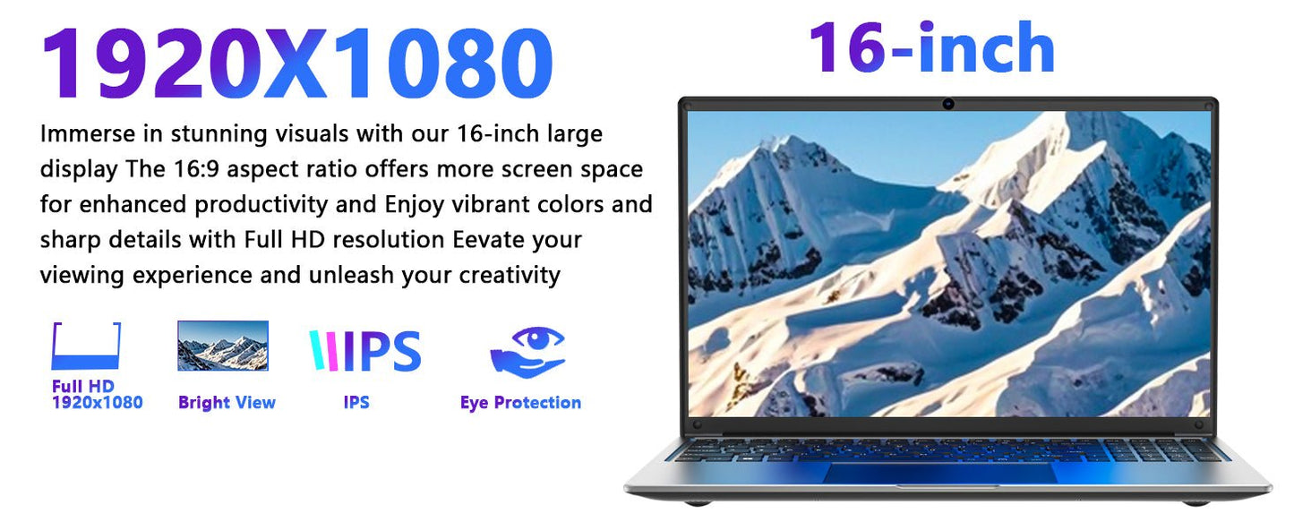 laptop 16 - inch 8GB DDR 256GB SSD portable laptop computer, expandable to 1TB, AMD A9 - 9400 Radeon R5 CPU up to 3.2 GHz, 9000mAh battery, Numeric Keypad, USB 3.0, dual - band WiFi, webcam, slim laptops - Morostron