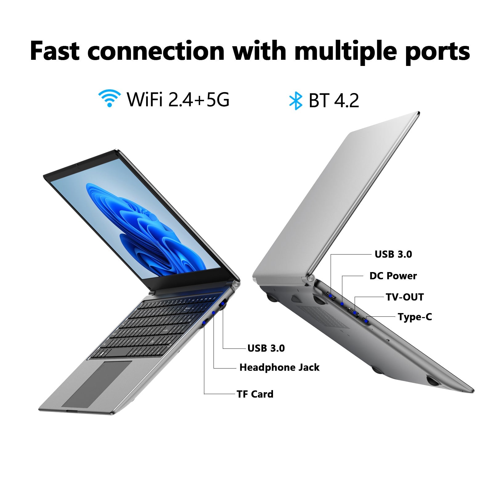 laptop 16 - inch 8GB DDR 256GB SSD portable laptop computer, expandable to 1TB, AMD A9 - 9400 Radeon R5 CPU up to 3.2 GHz, 9000mAh battery, Numeric Keypad, USB 3.0, dual - band WiFi, webcam, slim laptops - Morostron