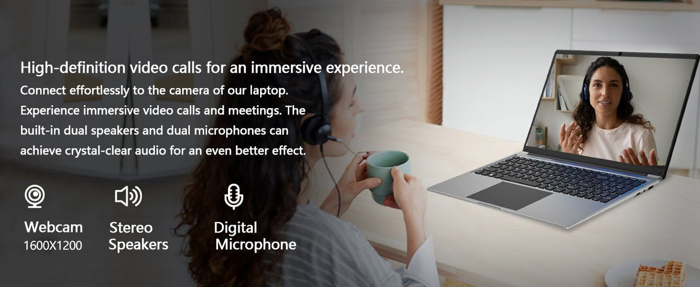 laptop 16 - inch 8GB DDR 256GB SSD portable laptop computer, expandable to 1TB, AMD A9 - 9400 Radeon R5 CPU up to 3.2 GHz, 9000mAh battery, Numeric Keypad, USB 3.0, dual - band WiFi, webcam, slim laptops - Morostron