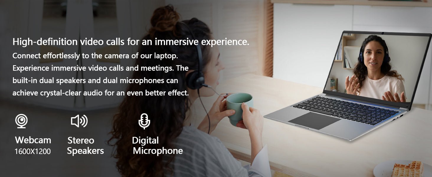 laptop 16 - inch 8GB DDR 256GB SSD portable laptop computer, expandable to 1TB, AMD A9 - 9400 Radeon R5 CPU up to 3.2 GHz, 9000mAh battery, Numeric Keypad, USB 3.0, dual - band WiFi, webcam, slim laptops - Morostron