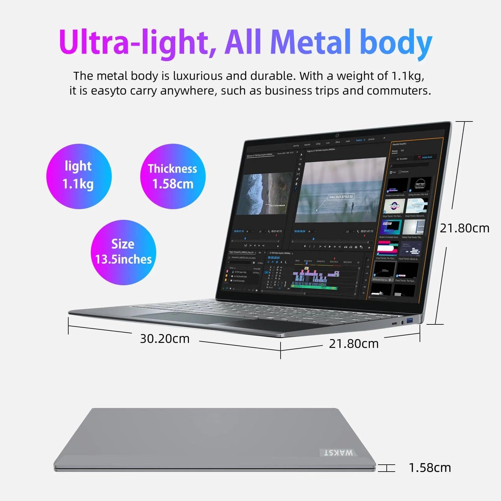 Morostron 13.5 Inch Laptop I5 - 1035G1 Win 11 backlit keyboard 3K finger print Laptop - Morostron