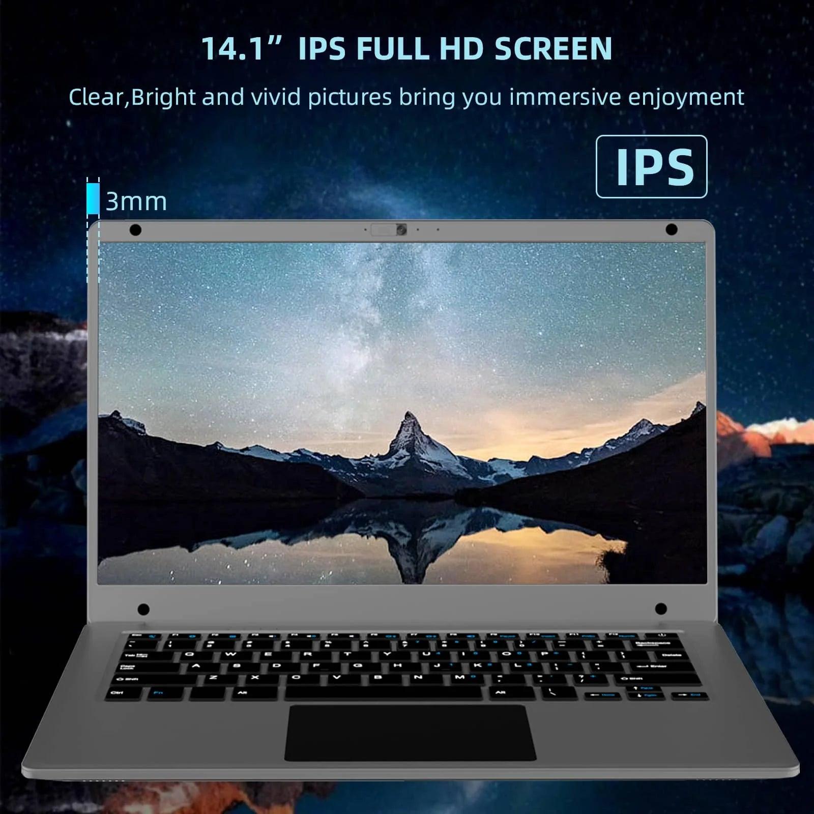 Morostron 14.1 Inch Laptop Win 11, Celeron, 192GB SSD, FHD Display - Morostron