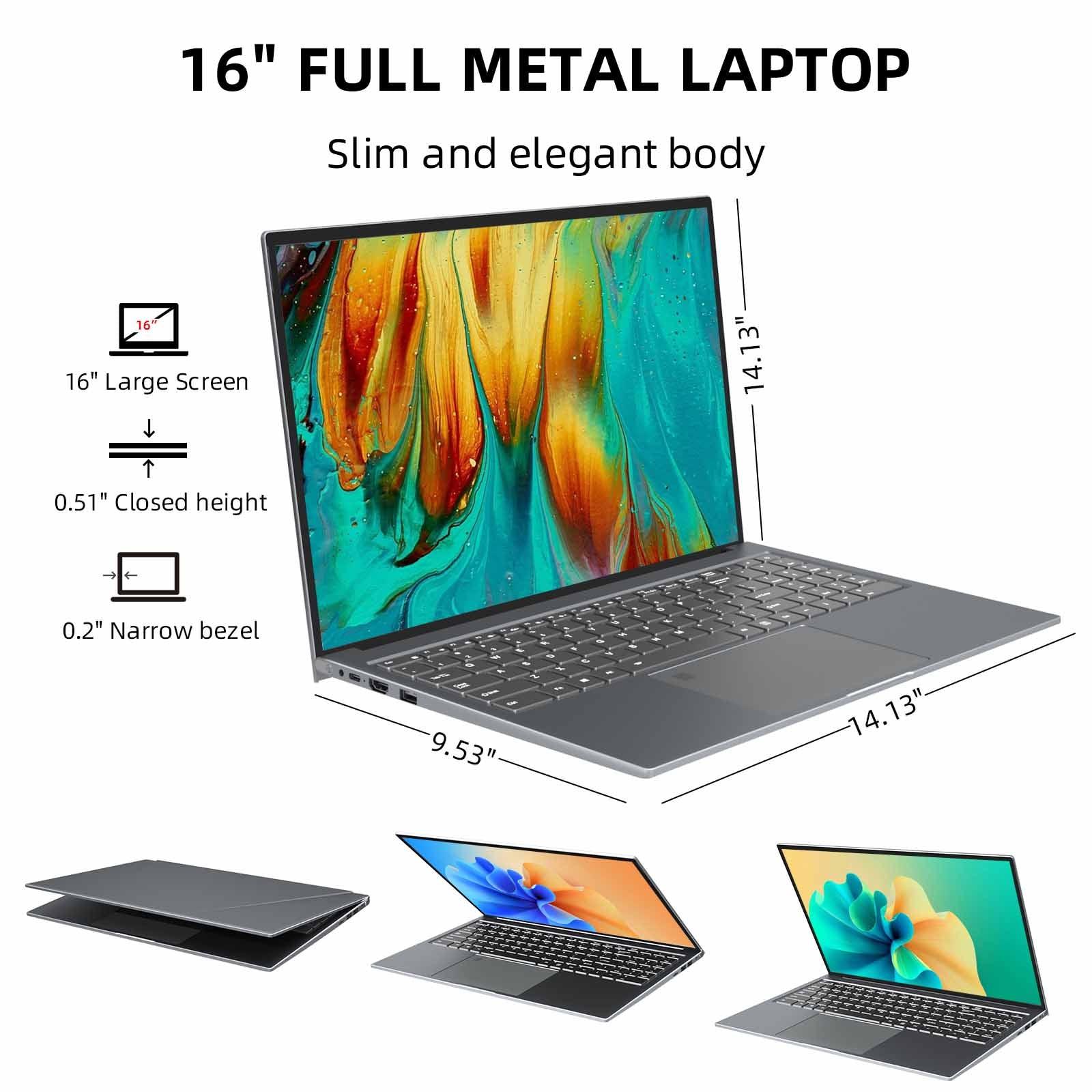 Morostron 16 Inch 2.5K IPS Touchscreen Laptop Intel Win 11 - Morostron