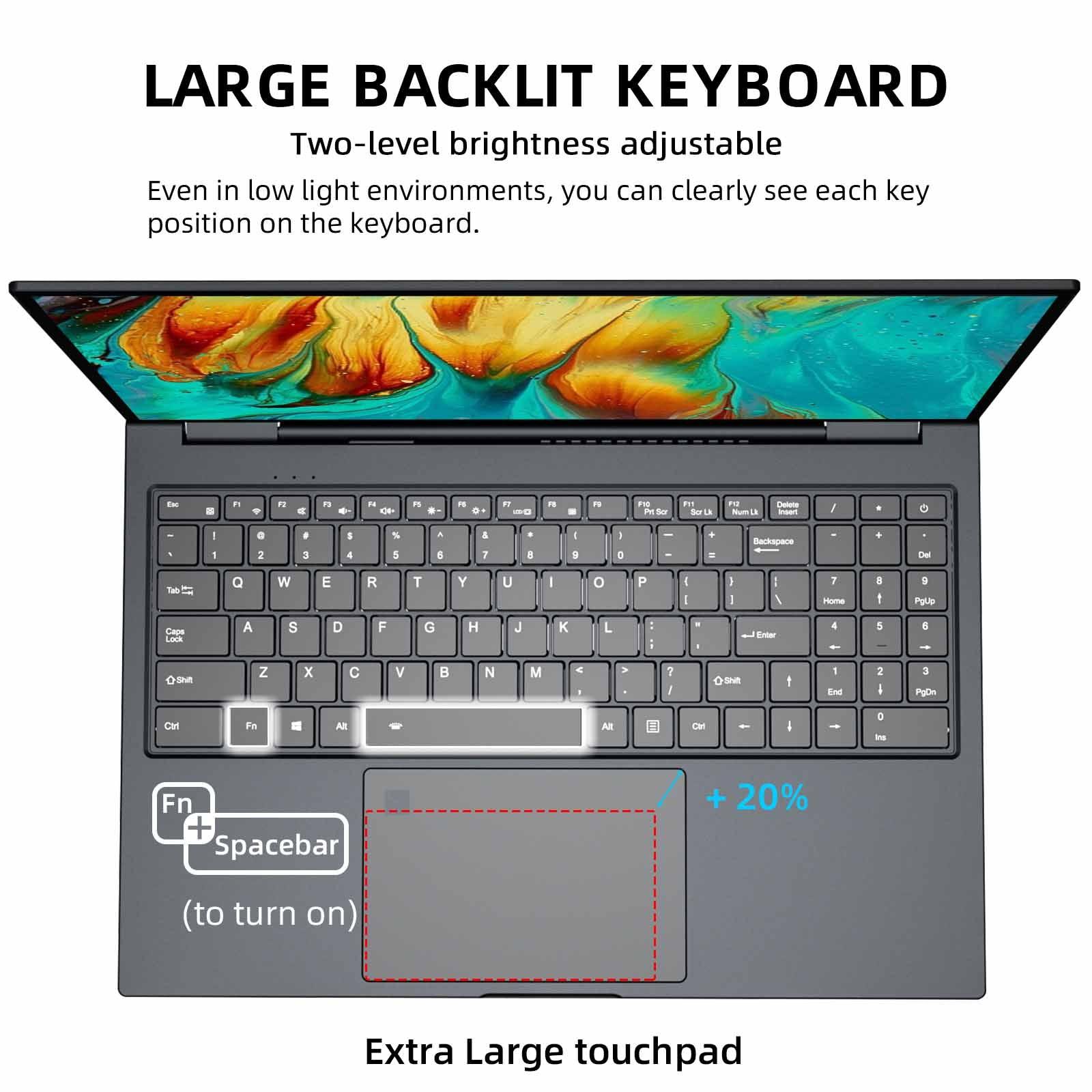 Morostron 16 Inch 2.5K IPS Touchscreen Laptop Intel Win 11 - Morostron