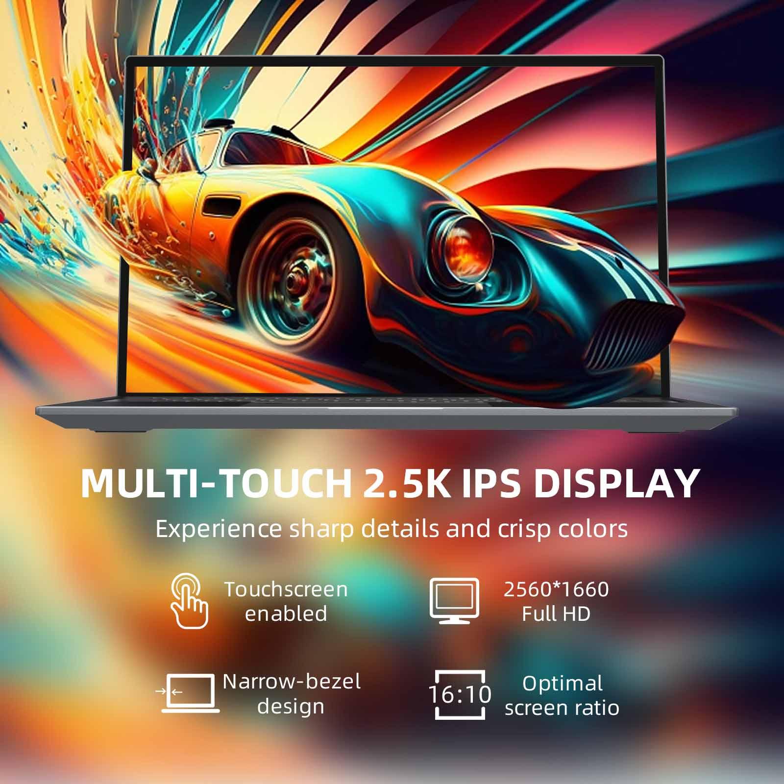 Morostron 16 Inch 2.5K IPS Touchscreen Laptop Intel Win 11 - Morostron