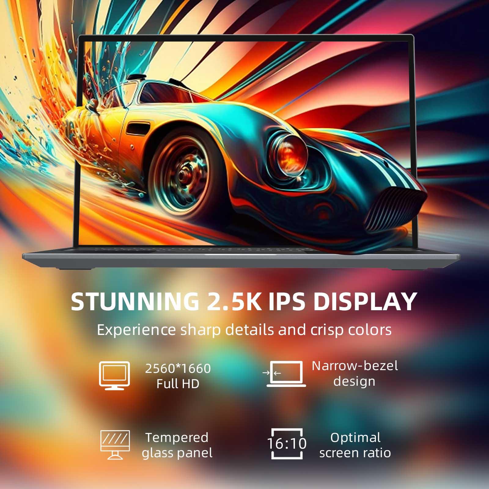 Morostron 16 inch Laptop Intel Core i7 16gb ram, 2.5K Display, Metal Body - Morostron