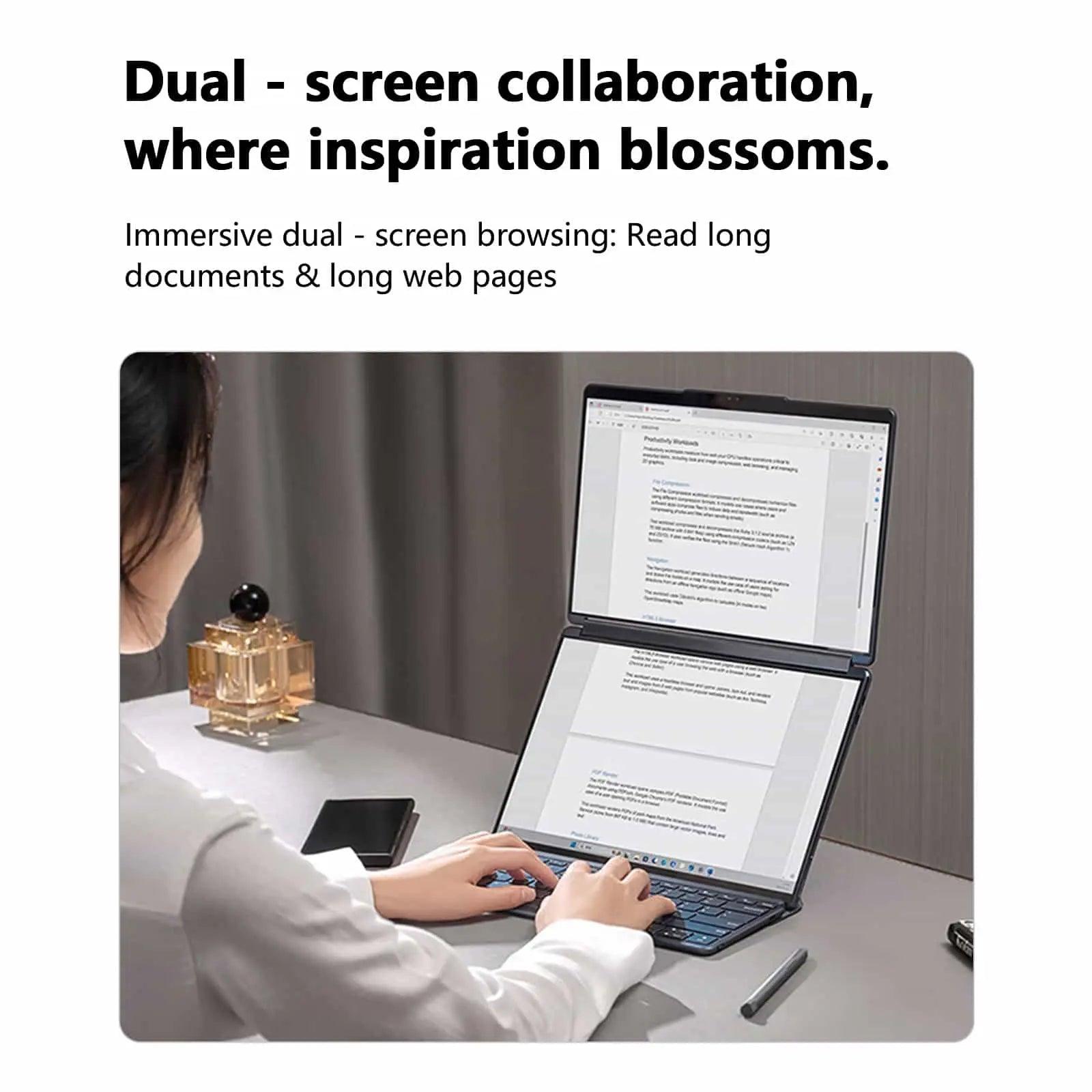 Morostron Intel Laptop 14 Inch Dual - Screen Touchscreen Laptop Win 11 Lightweight & Portable - Morostron